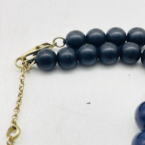 KENNETH COLE NY Beaded Necklace Blue Black Gold Tone Classic Career Cosplay LARP - Picture 2 of 7